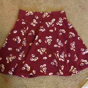 maroon skirt w/ flowers